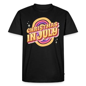 POLICE TYPOGRAPHIQUE DE NOËL EN JUILLET - T-shirt Premium bio Homme - noir - Devant - Nico (187cm)