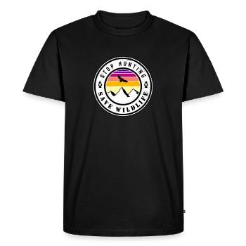 Stop hunting - save wildlife - Men's Premium Organic T-Shirt - black - Front - Nico (187cm)