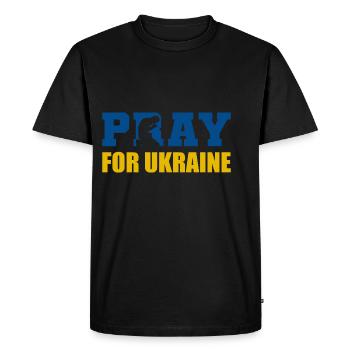 Priez pour l’Ukraine Prière Personne Poison - T-shirt Premium bio Homme - noir - Devant - Nico (187cm)