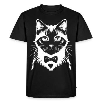 Drôle Chat Silhouette Effronté Fun Chats - T-shirt Premium bio Homme - noir - Devant - Nico (187cm)
