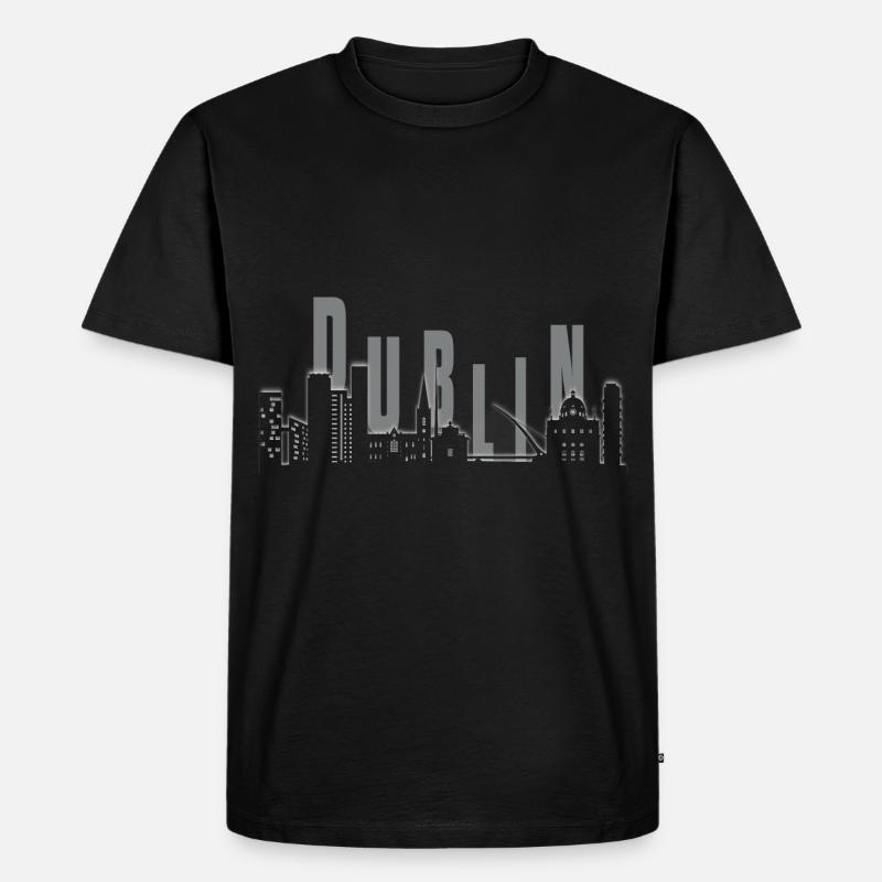 dublin skyline - Männer Premium Bio T-Shirt - Schwarz