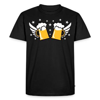 107 Deux 2 masse de bière 2 étoiles de santé - T-shirt Premium bio Homme - noir - Devant - Nico (187cm)