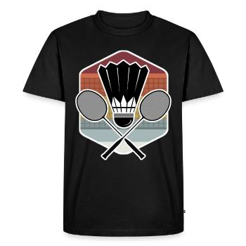 Badminton badminton - T-shirt Premium bio Homme - noir - Devant - Nico (187cm)