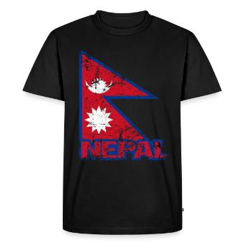 Nepal - Männer Premium Bio T-Shirt - Schwarz - Vorne - Nico (187cm)