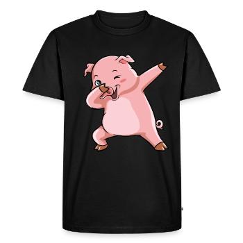 Dabbing Pig Winner Sow - Men's Premium Organic T-Shirt - black - Front - Nico (187cm)