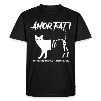 Amor Fati qui est en réalité votre vie mort - T-shirt Premium bio Homme - noir - Devant - Nico (187cm)