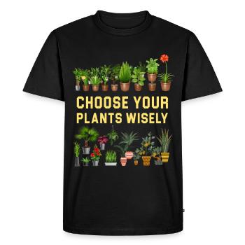 Choose your plants wisely Flowers - Men's Premium Organic T-Shirt - black - Front - Nico (187cm)