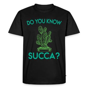 Connaître succa Green Plant Cactus Lovers - T-shirt Premium bio Homme - noir - Devant - Nico (187cm)