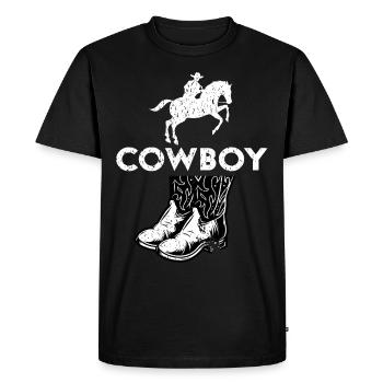Cowboy Western Boots Hat Texas Rodeo Hat - T-shirt Premium bio Homme - noir - Devant - Nico (187cm)