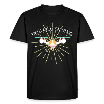 Pew Pew Mode espion sur enregistreur caché - T-shirt Premium bio Homme - noir - Devant - Nico (187cm)