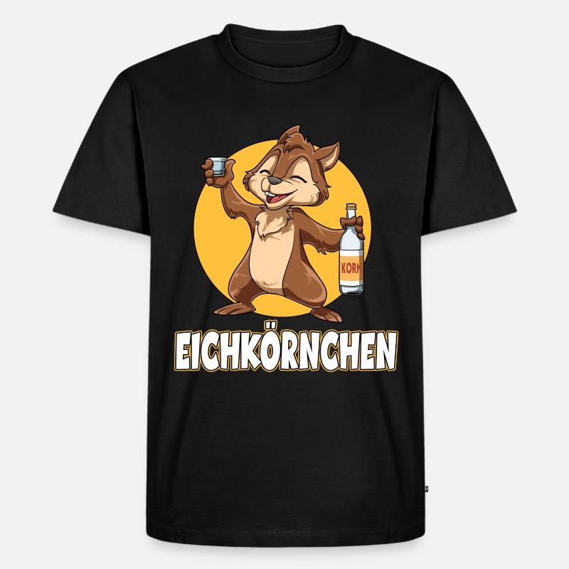 Eichkörnchen Eichhörnchen mit Korn - Männer Premium Bio T-Shirt - Schwarz