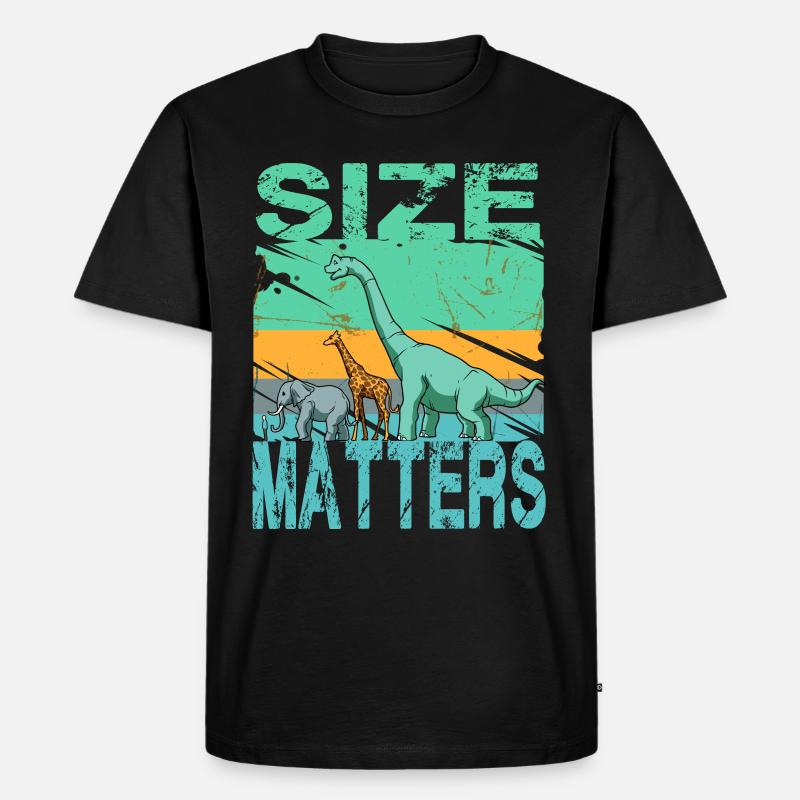 Brachiosaurus Dinosaurier Giraffe Elefant Mensch - Männer Premium Bio T-Shirt - Schwarz