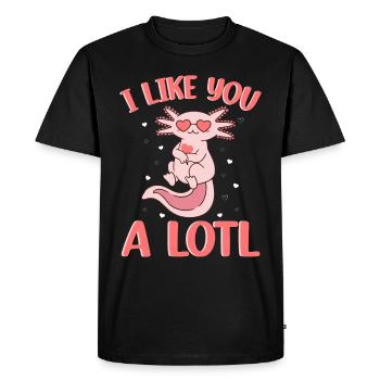 Axolotl Cute A Lotl Kawaii Animal Colorful - Men's Premium Organic T-Shirt - black - Front - Nico (187cm)