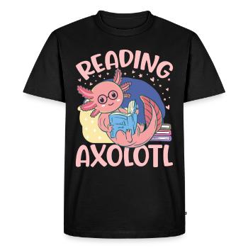Easily distracted by reading Axolotl Are My Spirit - Men's Premium Organic T-Shirt - black - Front - Nico (187cm)