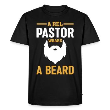 A real pastor wears a beard of Christian - Men's Premium Organic T-Shirt - black - Front - Nico (187cm)