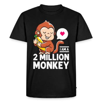 Je suis un cœur chaud de 2 millions de singes bananes - T-shirt Premium bio Homme - noir - Devant - Nico (187cm)