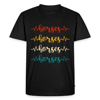 Horses Riding Colorful Background Horse Anima - Men's Premium Organic T-Shirt - black - Front - Nico (187cm)