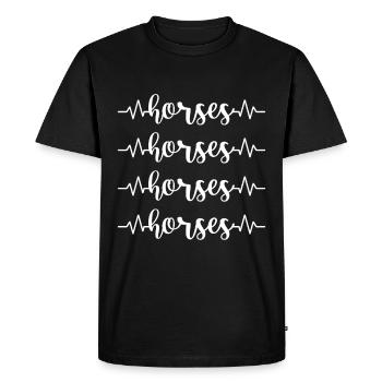 Horses Riding White Background Horse Animal - Men's Premium Organic T-Shirt - black - Front - Nico (187cm)