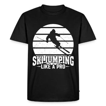 Saut à ski comme un pro Coucher de soleil - T-shirt Premium bio Homme - noir - Devant - Nico (187cm)