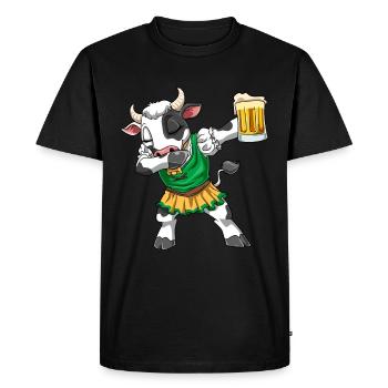 Cow Marquee Beer Dabbing Cows Fair - T-shirt Premium bio Homme - noir - Devant - Nico (187cm)