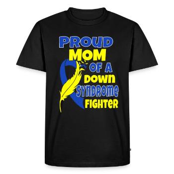 Proud Mother of a Down Syndrome Fighter Tshirt - Men's Premium Organic T-Shirt - black - Front - Nico (187cm)