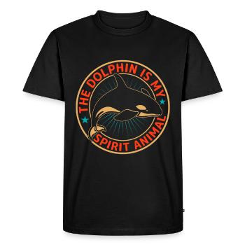 Le dauphin est mon animal spirituel Orques dans la mer - T-shirt Premium bio Homme - noir - Devant - Nico (187cm)