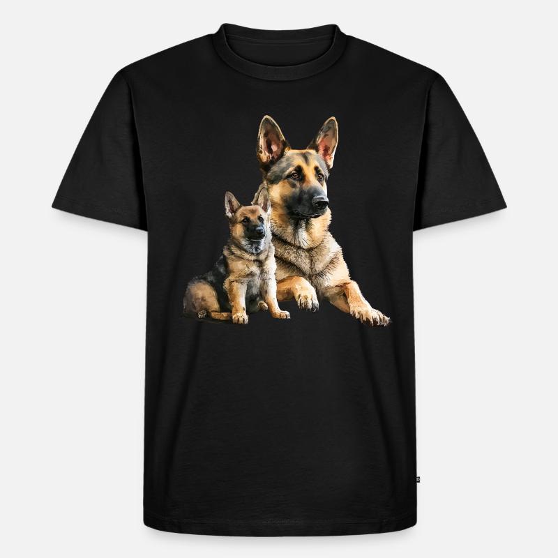 Deutscher Schäferhund Hund Hunderasse - Männer Premium Bio T-Shirt - Schwarz