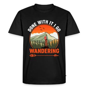 Fini avec ça je vais errer dans la nature spectacle - T-shirt Premium bio Homme - noir - Devant - Nico (187cm)