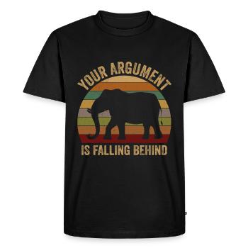 Your Argument Is Falling Behind Elefant Tarö - Men's Premium Organic T-Shirt - black - Front - Nico (187cm)