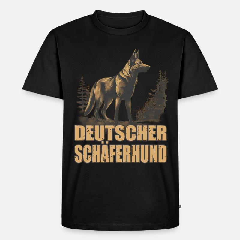 Deutscher Schäferhund Hund Hunderasse - Männer Premium Bio T-Shirt - Schwarz