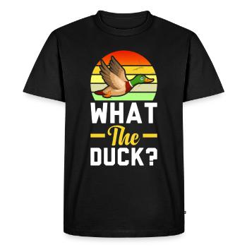 What the Duck Is Going On Ducks Flying - Men's Premium Organic T-Shirt - black - Front - Nico (187cm)