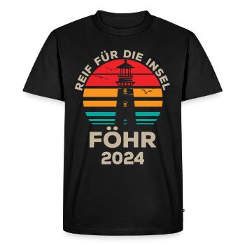 Conception du phare de Föhr 2024 Island Flair - T-shirt Premium bio Homme - noir - Devant - Nico (187cm)