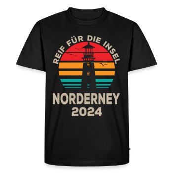 Conception du phare de l’aventure insulaire Norderney 2024 - T-shirt Premium bio Homme - noir - Devant - Nico (187cm)