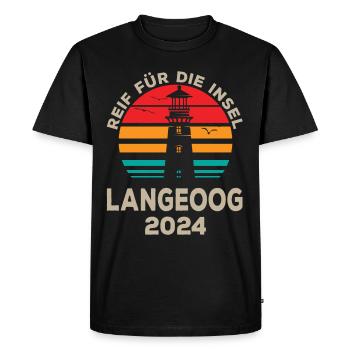 Langeoog 2024 Conception du phare de l’ de détente - T-shirt Premium bio Homme - noir - Devant - Nico (187cm)