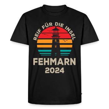 Fehmarn 2024 Prêt pour l’île - T-shirt Premium bio Homme - noir - Devant - Nico (187cm)
