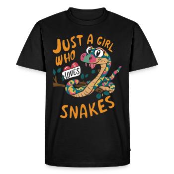 Juste une fille qui aime les serpents - T-shirt Premium bio Homme - noir - Devant - Nico (187cm)