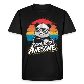Born to be awesome Lunettes de soleil Panda Vintage - T-shirt Premium bio Homme - noir - Devant - Nico (187cm)