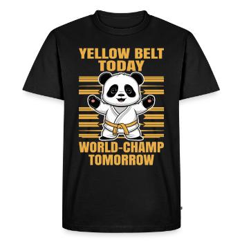 Ceinture jaune aujourd’hui, champion du monde demain Chemise de judo - T-shirt Premium bio Homme - noir - Devant - Nico (187cm)