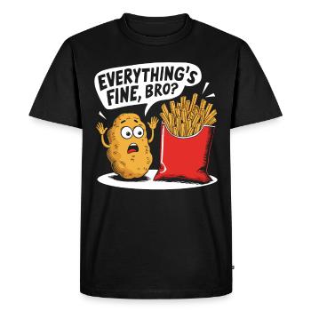 Chemise de dessin animé drôle de pommes de terre et de frites - T-shirt Premium bio Homme - noir - Devant - Nico (187cm)