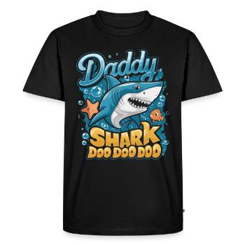 Daddy Shark Doo Doo Cute Shark Design - T-shirt Premium bio Homme - noir - Devant - Nico (187cm)
