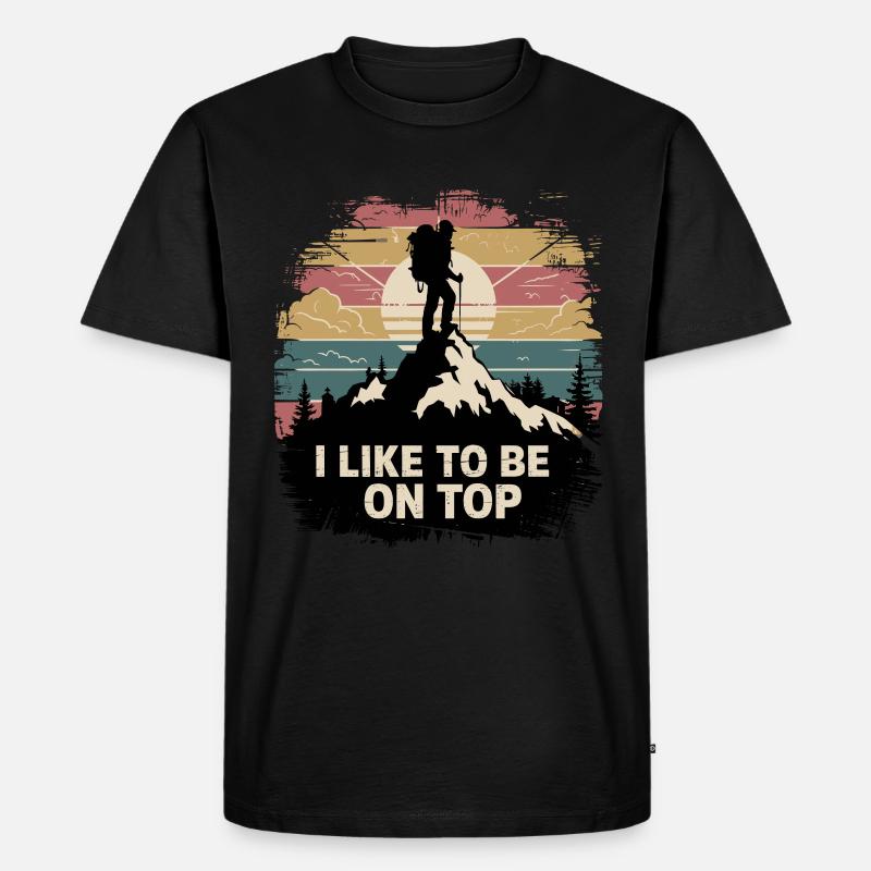 Berggipfel Gipfel Bergsteigen Klettern Kletterer - Männer Premium Bio T-Shirt - Schwarz