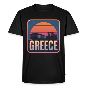 Grèce Grec Mer Égée Mer Ionienne - T-shirt Premium bio Homme - noir - Devant - Nico (187cm)