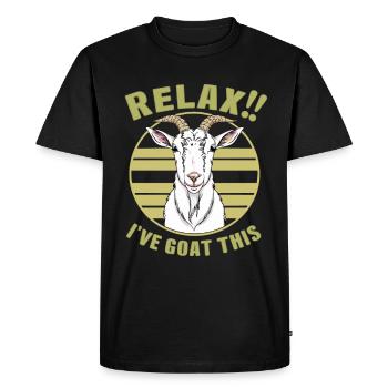 Drôle de paysan Talk chèvres cadeau chèvre - T-shirt Premium bio Homme - noir - Devant - Nico (187cm)