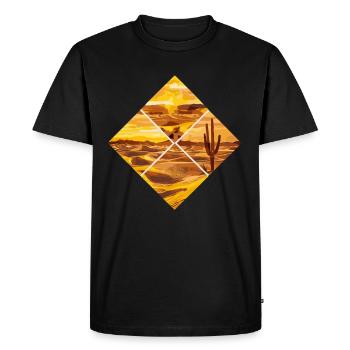 Paysage losange du désert Inspiration artistique - T-shirt Premium bio Homme - noir - Devant - Nico (187cm)