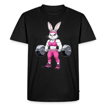 Motif de lapin de fitness pour les fans de gym - T-shirt Premium bio Homme - noir - Devant - Nico (187cm)