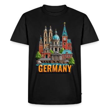 Vues magnifiques sur la vieille ville d’Allemagne - T-shirt Premium bio Homme - noir - Devant - Nico (187cm)