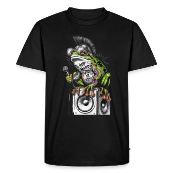 Frog Punk Street Art Graffiti Design - Men's Premium Organic T-Shirt - black - Front - Nico (187cm)