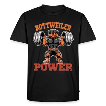 Rottweiler Power : Chien puissant pour la salle de sport et la salle de sport - T-shirt Premium bio Homme - noir - Devant - Nico (187cm)