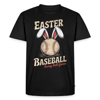 Baseball with Bunny Ears Easter Design - Men's Premium Organic T-Shirt - black - Front - Nico (187cm)