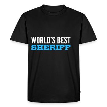 Le meilleur shérif du monde Policier dévoué Ge - T-shirt Premium bio Homme - noir - Devant - Nico (187cm)